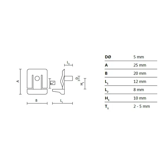 Полкодержатель 20х25 мм, прозрачный арт.506018 - 1