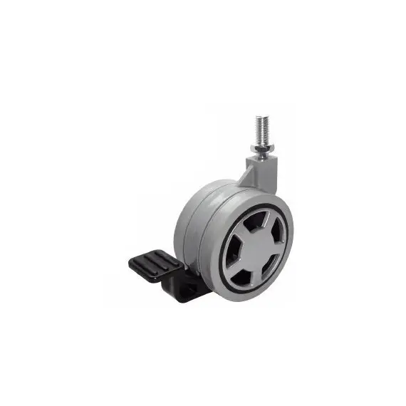 Опора колесная серая ОК60мм со штыр,с тормозом м/х (ОКПД61М.Х/Т)