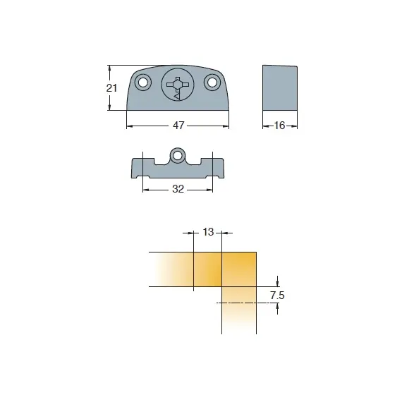 Стяжка угловая пластиковая, коричневая арт.279-9187-970-00 - 1