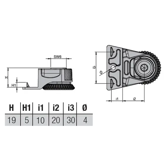 Опора регулируемая арт.PI41ZL - 1