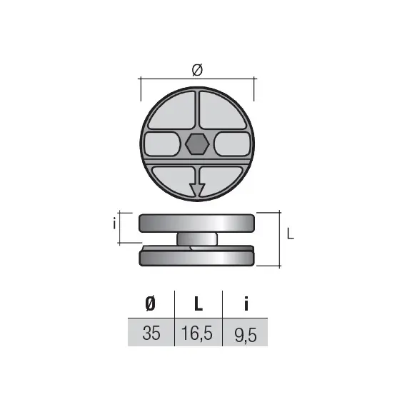 Эксцентрик D35x16,5 мм, цинк арт.EC35ZZ - 1