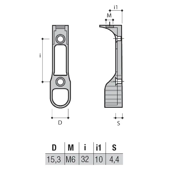 Штангодержатель, верхнее крепление М6, никель арт.RT01SZNL - 1