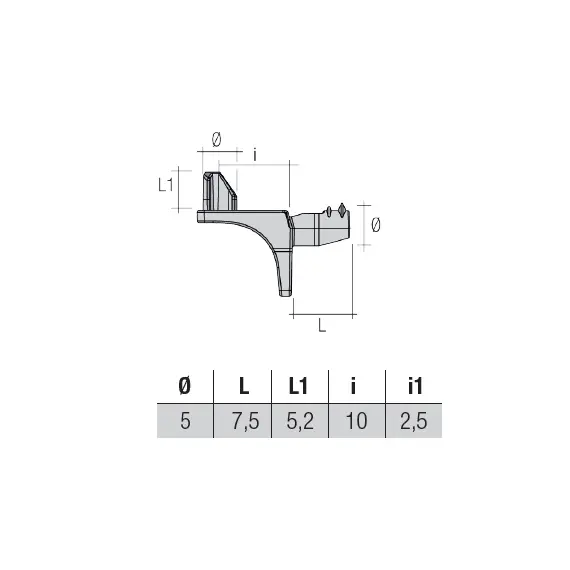 Полкодержатель 2 шипа, никель арт.ME64ZNL - 1