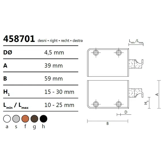 Навес шкафа правый (черный) арт.458701.H - 1