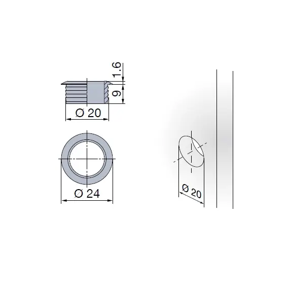 Розетка Мини цилиндра замка Push Lock Mini, хром арт.980-4845-211 - 1