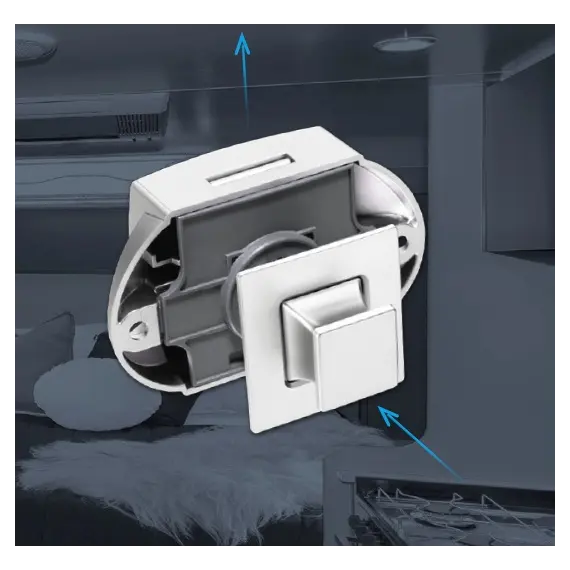 Розетка Квадратная 13/16/19 мм цилиндра замка Push Lock/ Push Esp Lock, хром матовый арт.980-4775-210 - 5