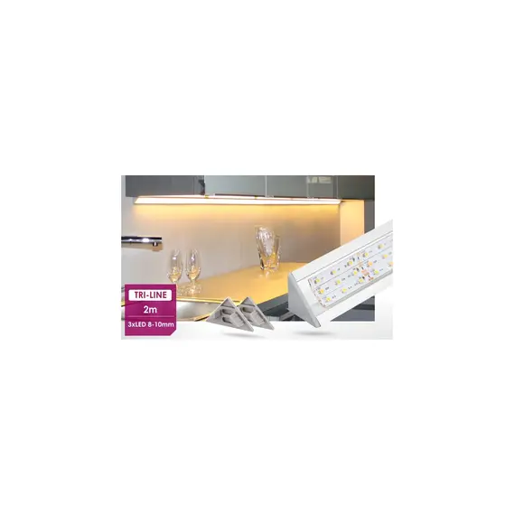 Профиль для LED ленты PROFIL TRI-LINE 2 м, алюм, прозрачный рассеиватель арт.PROF-3LIN-TR-2W - 2