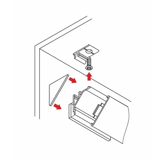 Профиль для LED ленты PROFIL CORNER LINE 1 м, алюм, молочный рассеиватель арт.PROFIL-CORNERLINE-OP-1W - 1