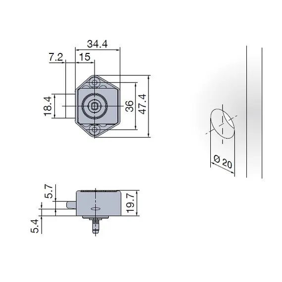 Замок Push Lock Mini 9291, никель матовый арт.917-9814-404 - 1