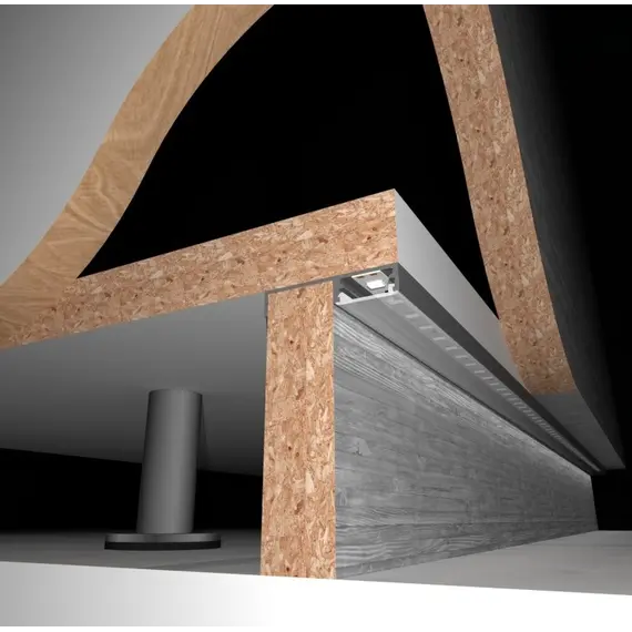 Профиль для LED ленты PROFIL FLOOR LINE 2 м, алюм, прозрачный рассеиватель арт.PROFIL-FLOORLINE-TR-2M-W - 2