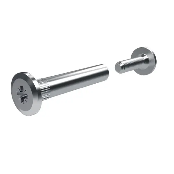 Стяжка межсекционная "папа" М4х15 мм с плоской головкой, черный цинк арт.VC57FZNE - 2