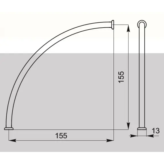 Штанга декоративная мебельная Валмакс FD-015 000 St, длина 155 мм, сатин светлый. - 1