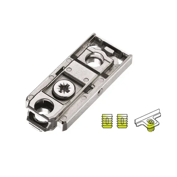 Монтажная планка петли Titus T-type F2 мм прямая, регул. эксцентрик, машинная установка. Арт: 700-0LB2-650-00