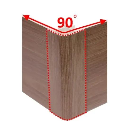 Угол для цоколя ПВХ, Орех макадамия (натурале) 90гр/146мм, арт. УЦОм90146