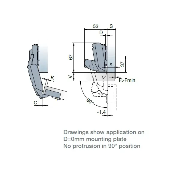 Петля T-type TeraBlack 170/45/0 арт.702-0EK0-956-00 - 3