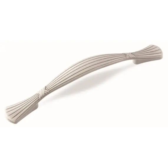 Ручка скоба для мебели Sagittario FS-135 096, 96 мм, серебро прованс/9003 белый матовый (ТЗ).