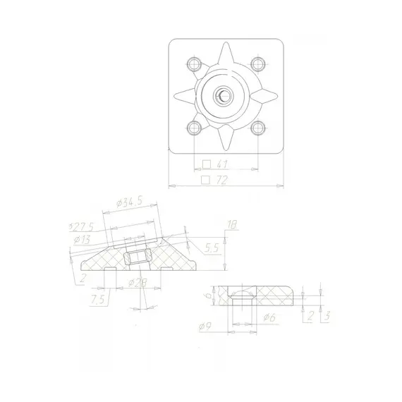Крепеж табурета бежевый - 1