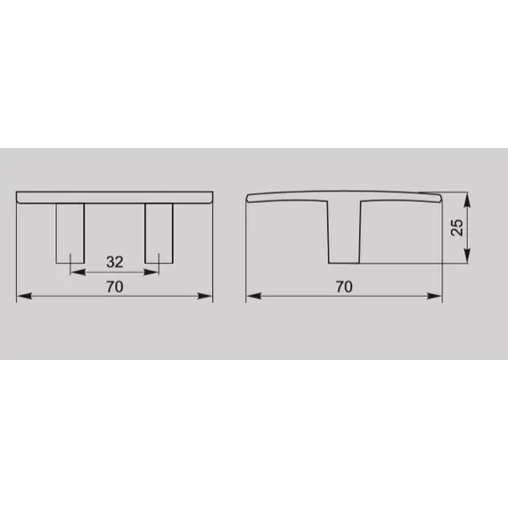 Ручка кнопка для мебели Валмакс FM-055 032 Cr, 32 мм, хром матовый (ТЗ). - 1