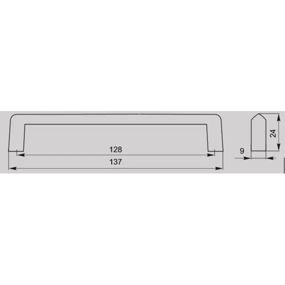 Ручка скоба для мебели Валмакс FS-184 128 Cr, 128 мм, хром глянцевый (ТЗ). - 1