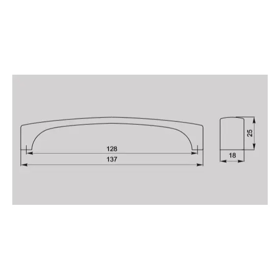 Ручка скоба для мебели Валмакс FS-037 128 Cr, 128 мм, хром матовый (ТЗ). - 1
