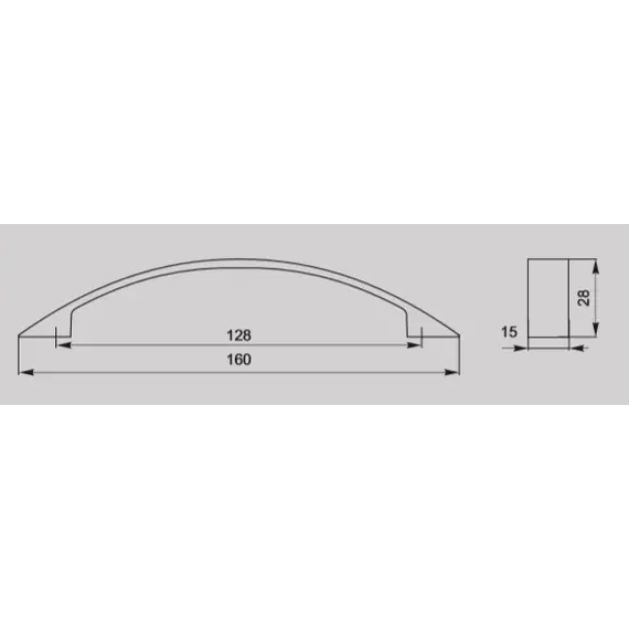 Ручка скоба для мебели Валмакс FS-051 128 St, 128 мм, сатин светлый. - 1