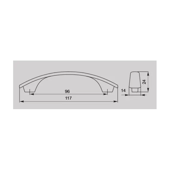 Ручка скоба для мебели Валмакс FS-059 096 St, 96 мм, сатин светлый. - 1