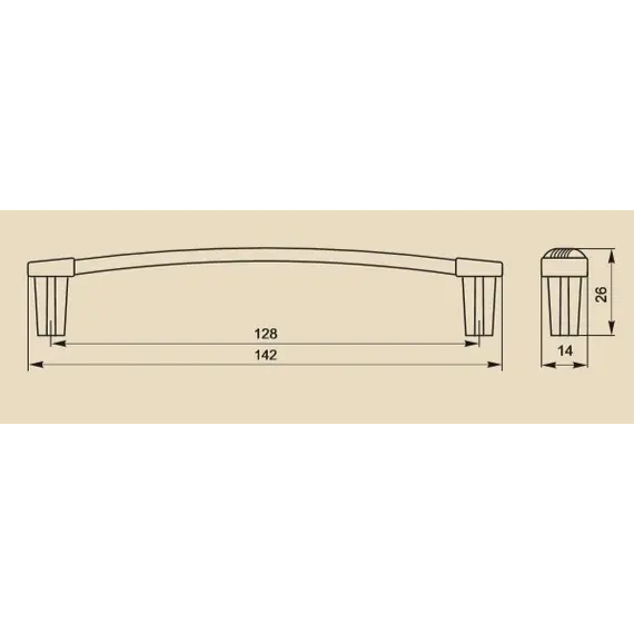 Ручка скоба для мебели Sagittario FS-127 128 Cr, 128 мм, хром глянцевый (ТЗ) - 1