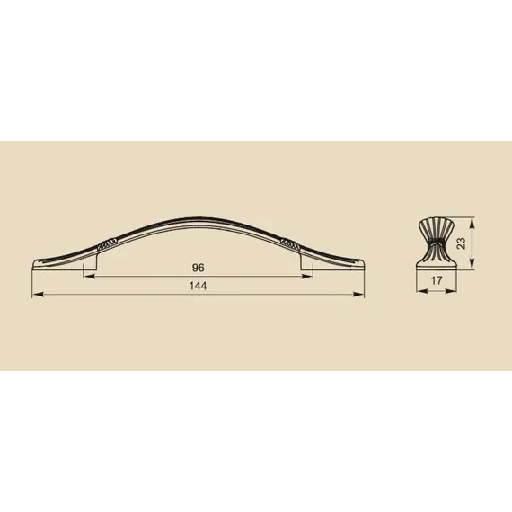 Ручка скоба для мебели Sagittario FS-135 096 Cr, хром глянцевый (ТЗ). - 1