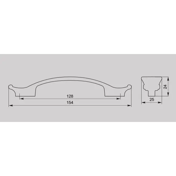 Ручка скоба для мебели Валмакс FS-131 128, 128 мм, золото прованс 1013 жемчужно-белый матовый (ТЗ). - 1