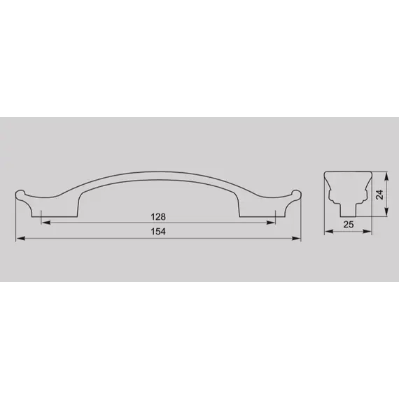 Ручка скоба для мебели Валмакс FS-131 128, 128 мм, олово старое (ТЗ). - 1