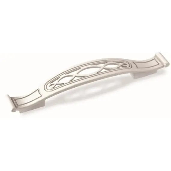 Ручка скоба для мебели Валмакс FS-131 128, 128 мм, серебро прованс 9003 белый матовый (ТЗ).