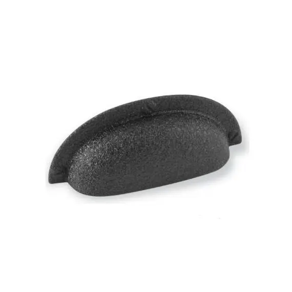 Ручка ракушка для мебели Валмакс FM-117 064, 14 мм, черная крупная шагрень №5,.