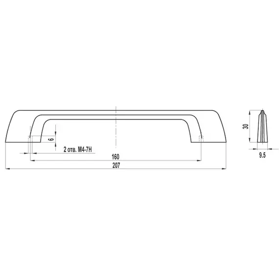 Ручка скоба для мебели Sagittario FS-106 160 Cr, 160 мм, хром матовый. - 1