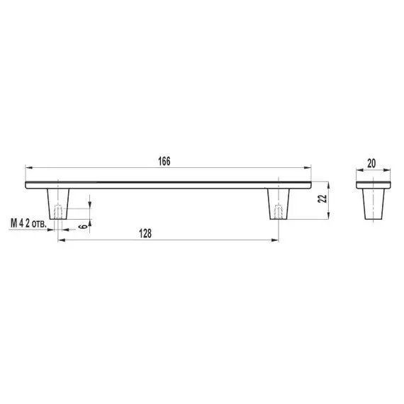Ручка скоба для мебели Sagittario FS-110 128 Cr, 128 мм, хром глянцевый. - 1