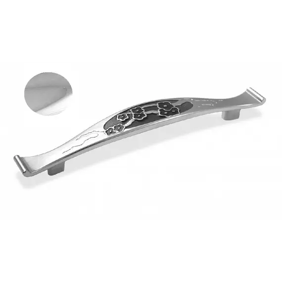Ручка скоба для мебели Sagittario FS-122 128 Cr, 128 мм, хром глянцевый.