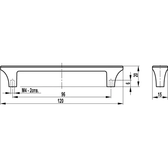 Ручка для мебели скоба Валмакс FS-159 096, 96 мм, старая бронза/кристалл. - 1