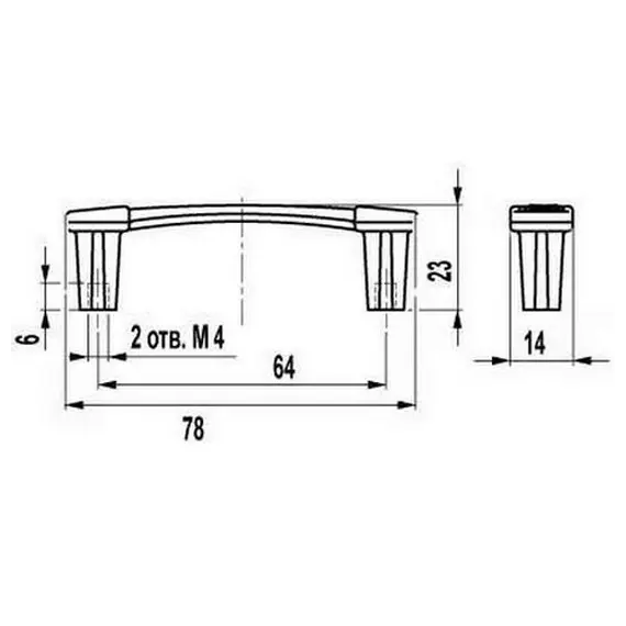 Ручка скоба для мебели Sagittario FS-127 064, 64 мм, золото. - 1