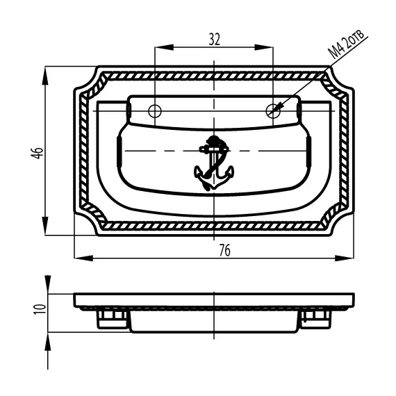 Ручка-модель FN-005 032 олово старое - 1