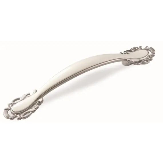 Ручка скоба для мебели Sagittario FS-141 096 Cr, 96 мм, хром матовый/белый (ТЗ).