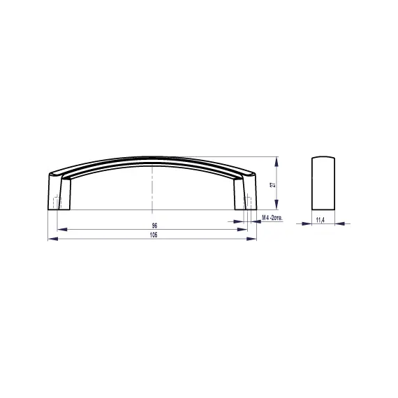 Ручка скоба для мебели Валмакс FS-177 096 St, 96 мм, сатин светлый. - 1