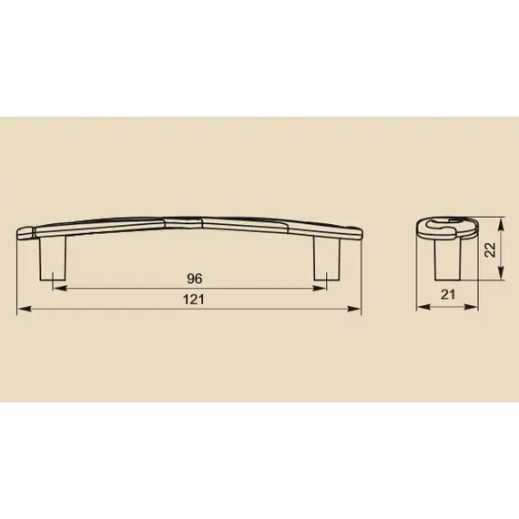 Ручка скоба для мебели Sagittario FS-140 096, 96 мм, бронза старая (ТЗ). - 1