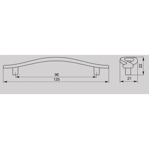 Ручка скоба для мебели Валмакс FS-188 096 Cr, 96 мм, хром глянцевый (ТЗ). - 1