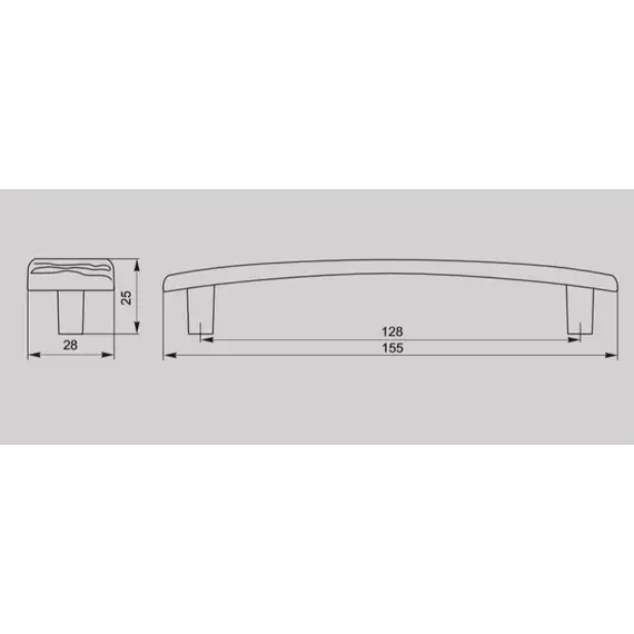 Ручка скоба для мебели Валмакс FS-189 128, 128 мм, серебро венецианское (ТЗ). - 1