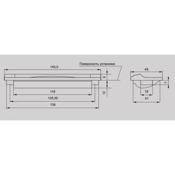 Ручка ракушка для мебели Валмакс FR-006 128 Cr, 128 мм, хром матовый светлый (ТЗ). - 1