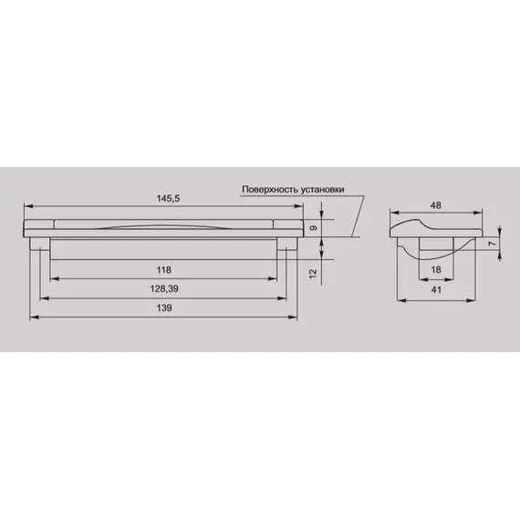 Ручка ракушка для мебели Валмакс FR-006 128, 128 мм, сатин светлый светлый (ТЗ). - 1