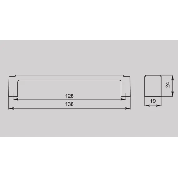 Ручка скоба для мебели Валмакс FS-040 128 Cr, 128 мм, хром глянцевый (ТЗ). - 1