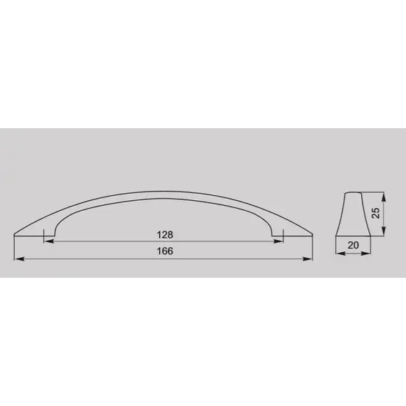 Ручка скоба для мебели Валмакс FS-046 128 Cr, 128 мм, хром матовый (ТЗ). - 1