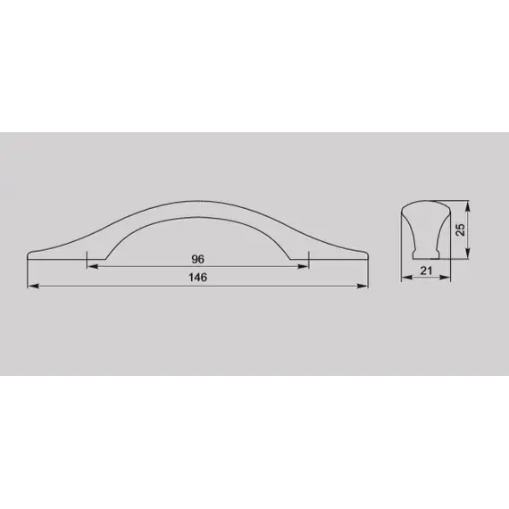 Ручка скоба для мебели Валмакс FS-078 096, 96 мм, бронза полированная (ТЗ). - 1