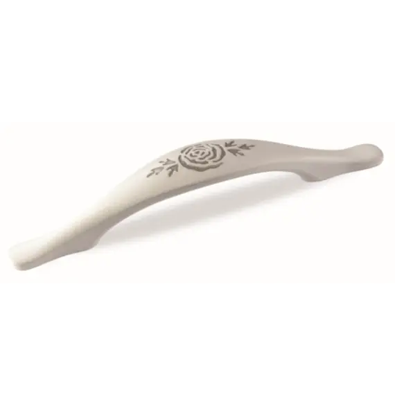 Ручка скоба для мебели Валмакс FS-078 096, 96 мм, серебро прованс 9003 белый матовый (ТЗ).