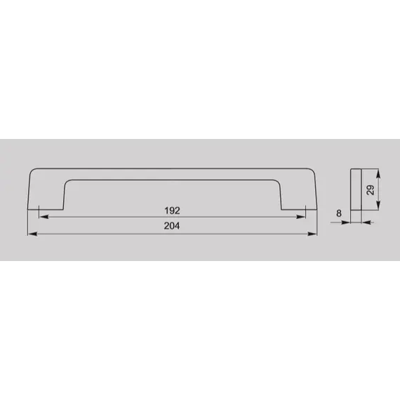 Ручка скоба для мебели Валмакс FS-108 192 Cr, 192 мм, хром глянцевый (ТЗ). - 1